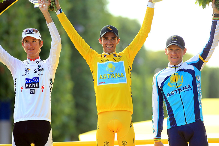 2009年ツールで2度目の総合優勝を飾ったアルベルト・コンタドール(スペイン、当時アスタナ)