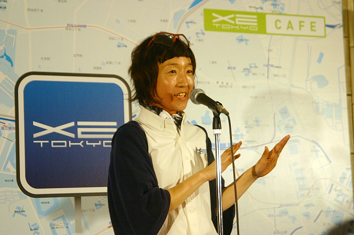 「自転車で東京を元気にしましょう!」とX2 TOKYOプロジェクトディレクターの中村薫さん