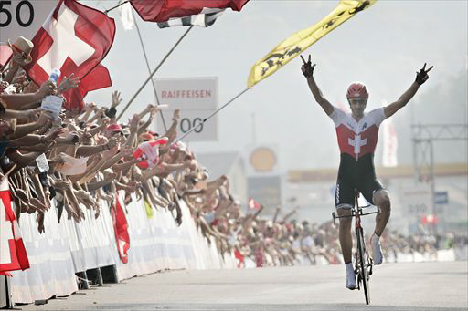 ロード世界選手権2009タイムトライアル 地元スイスで3度目の優勝を飾ったファビアン・カンチェラーラ(スイス、サクソバンク)