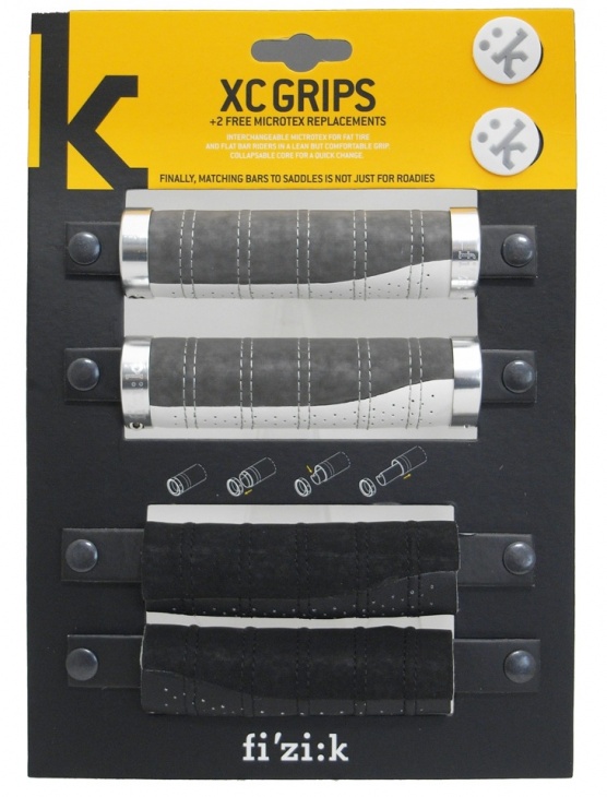 フィジークXC GRIPS 135mm+リプレースカバーブラック&ホワイト