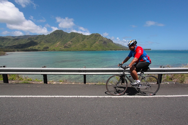 青い海を見ながら走る!