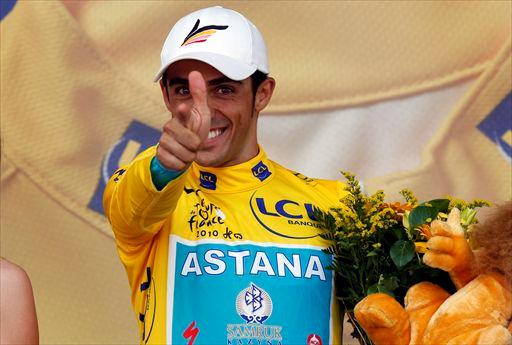 総合優勝に向けて個人タイムトライアルを残すばかりとなったアルベルト・コンタドール(スペイン、アスタナ)