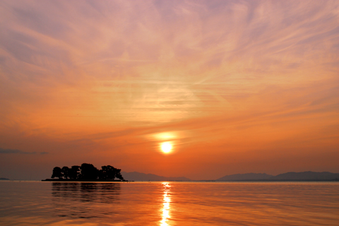 宍道湖に沈む夕陽 美しい!