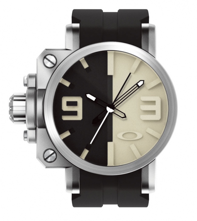 Brushed/Black&Tan Dial, Rubber Strap