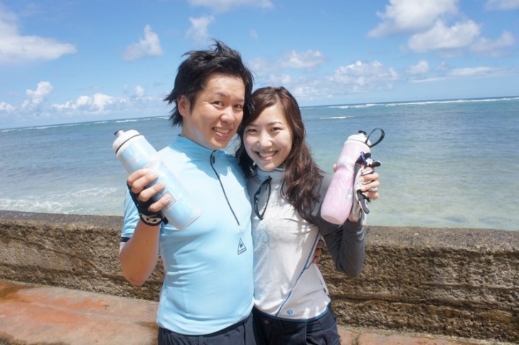 新婚旅行のお二人がここに居るってことは、100マイルチャレンジ!?帰りもその調子で頑張れ!