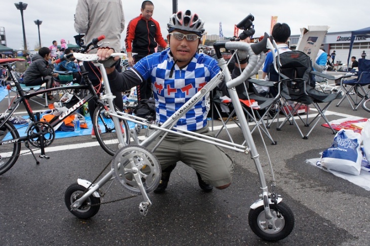 超小径車で参戦!でもさすがに坂は登れません。