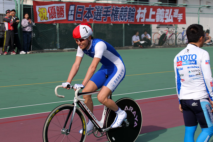 ポイントレースC1、優勝の木村圭祐(京都産業大学)