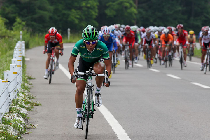 全日本選手権で積極的な走りを見せた新城幸也(日本、ユーロップカー)