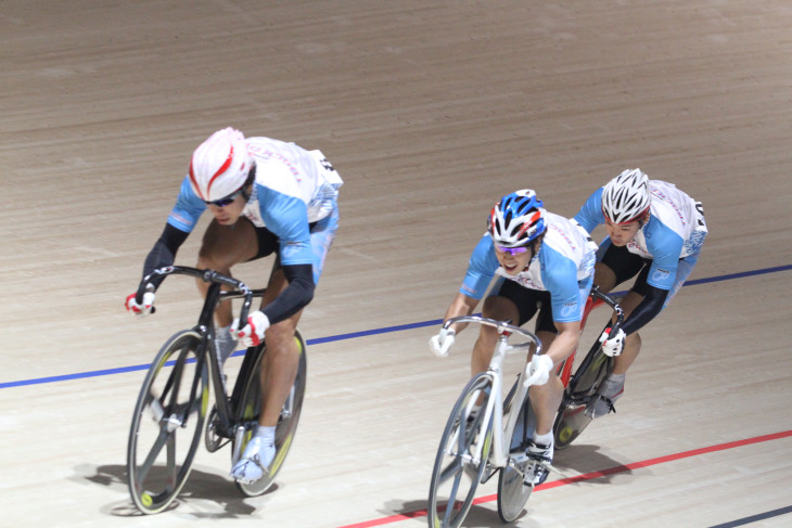 男子フライングチームスプリント チームKEIRIN(伏見俊昭、長塚智広、佐藤友和)