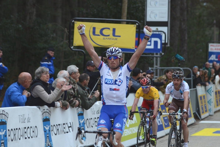 第3ステージ 頂上ゴールを制したピエリック・フェドリゴ(フランス、FDJ・ビッグマット)