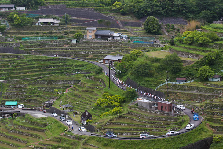 第2ステージ 千枚田を上る集団
