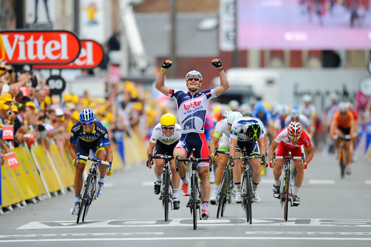 ゴールスプリントで連勝を飾ったアンドレ・グライペル(ドイツ、ロット・ベリソル)