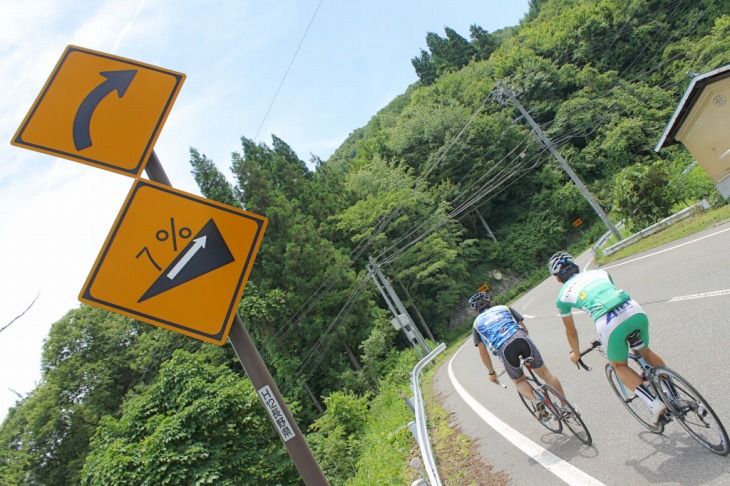一番長い上りは距離4km、平均勾配7%を数える