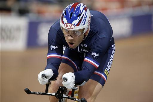 男子1kmタイムトライアル 1分00秒221で優勝したフランソワ・ペルヴィス(フランス)
