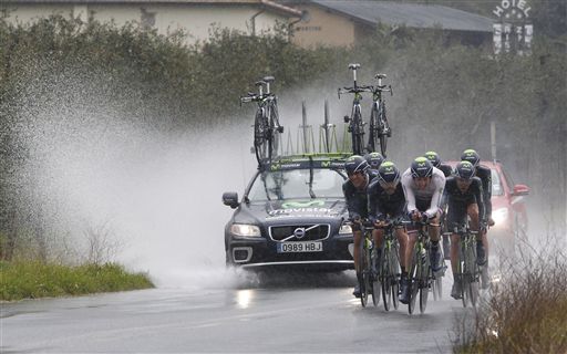 モビスターは2位と大健闘 雨の降り続く中走ったチームタイムトライアル