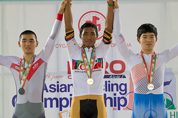 男子ジュニア1kmタイムトライアル決勝 3位 岡本 隼(和歌山・和歌山北高校)