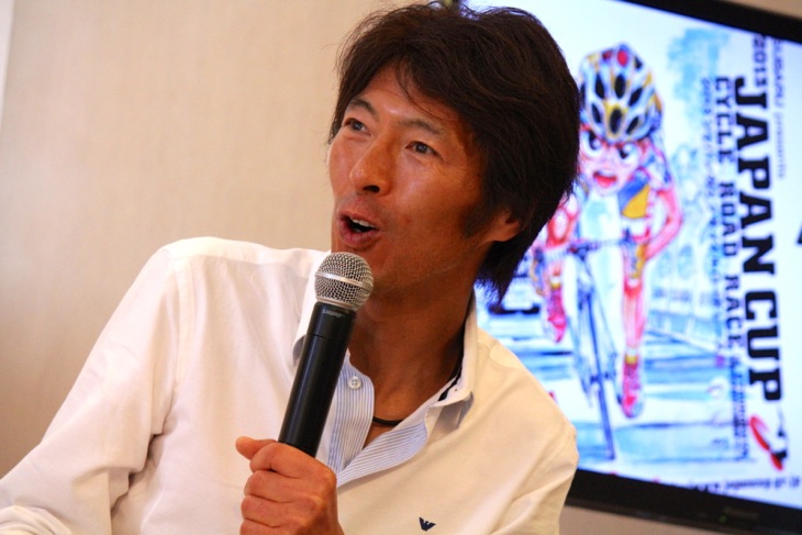大会ゲストライダーとなる今中大介さん(インターマックス代表)