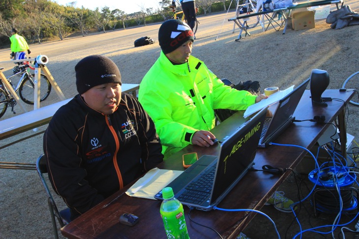 日本サイクルスポーツセンターの協力でチップによる計測が行われた