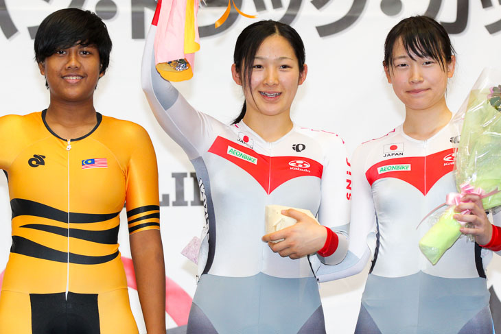 女子ジュニアケイリン 表彰