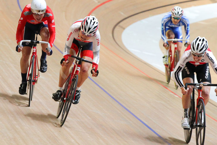 男子オムニアムのスクラッチで1位の橋本英也(JPN、鹿屋体育大)