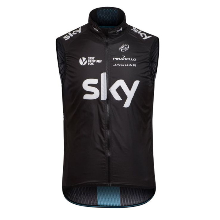 Rapha Team Sky Pro Team Gilet(ブラック、前面)