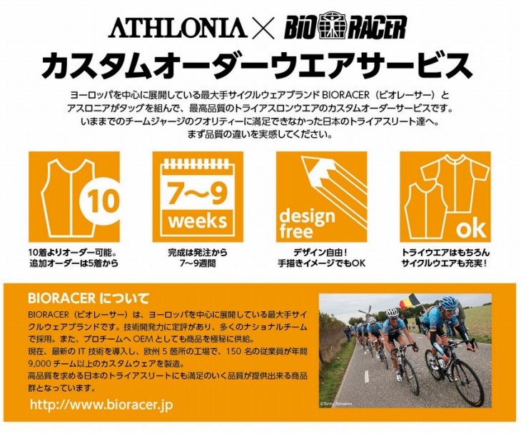 アスロニアxビオレーサー カスタムオーダーウェアサービス