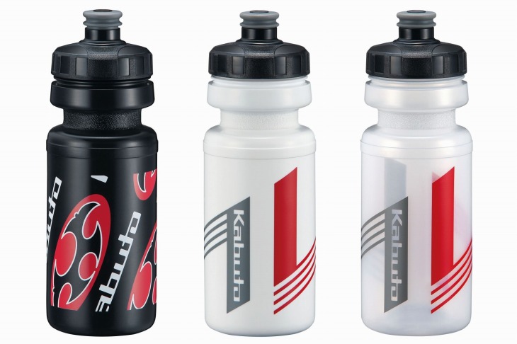 カブト BIG VALVE BOTTLE(左からKabuto(2014)、Kabuto S-2/ホワイト、Kabuto S-2/クリア)