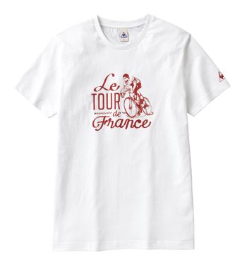 ルコックスポルティフ ツール・ド・フランス Tシャツ(レトロ、ホワイト)