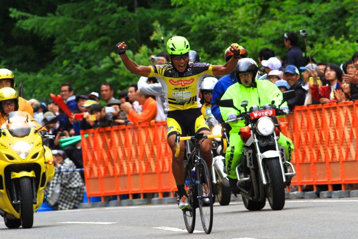 2014年 岩手県八幡平市での全日本選手権で優勝した佐野淳哉(那須ブラーゼン・当時)