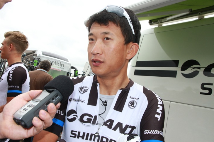 中国人初のツール・ド・フランス出場選手となったジ・チェン(ジャイアント・シマノ)