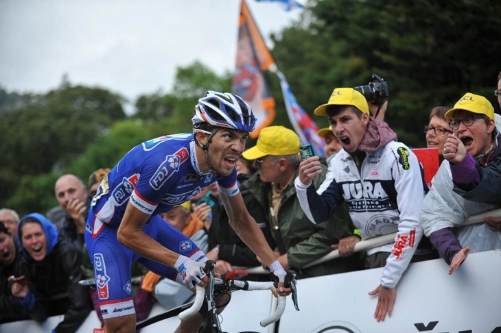 ステージ2位フィニッシュを目指すティボー・ピノ(フランス、FDJ.fr)