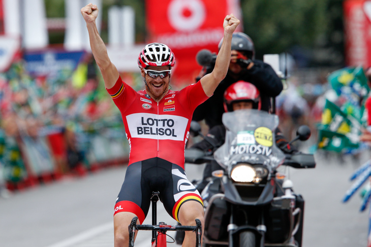 2014年ブエルタ第19ステージで勝利したアダム・ハンセン(オーストラリア、ロット・ベリソル)