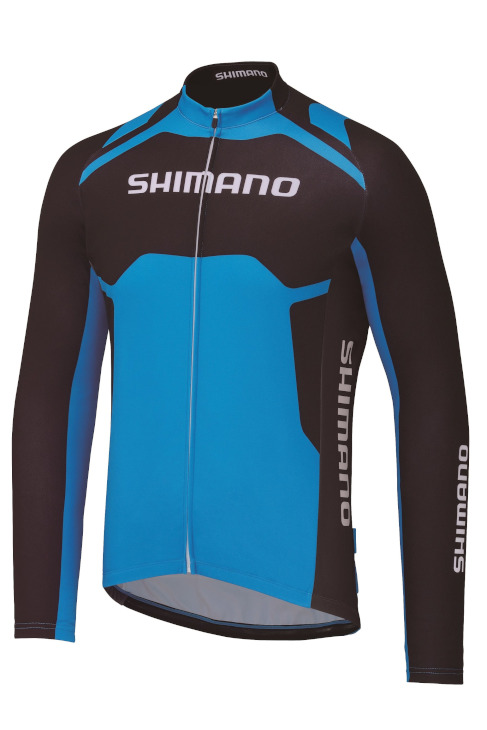 シマノ サーマルプリントロングスリーブジャージ(SHIMANO ブルー)