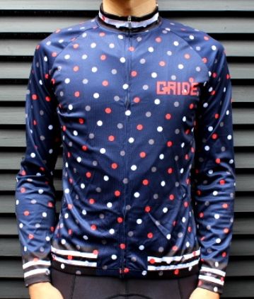 GRIDE サマーロングスリーブジャージ(LS-14、ドットネイビー)