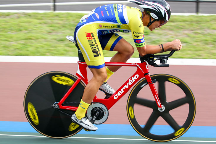 男子4kmインディヴィデュアルパーシュート予選 1位 原田裕成(鹿屋体育大)4分34秒858