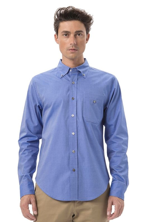 LIGNE8 COTTON TWILL MELBOURNE SHIRT(Blue)