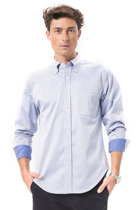 LIGNE8 COTTON TWILL MELBOURNE SHIRT(LightBlue)