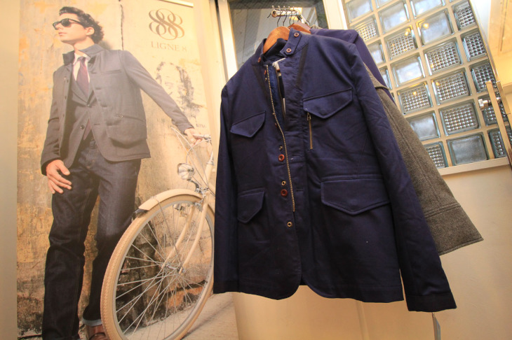 LIGNE8 SLUB TWILL BRISTOL JACKET WITH INNER QUILTED JACKET(FrenchBlue)
