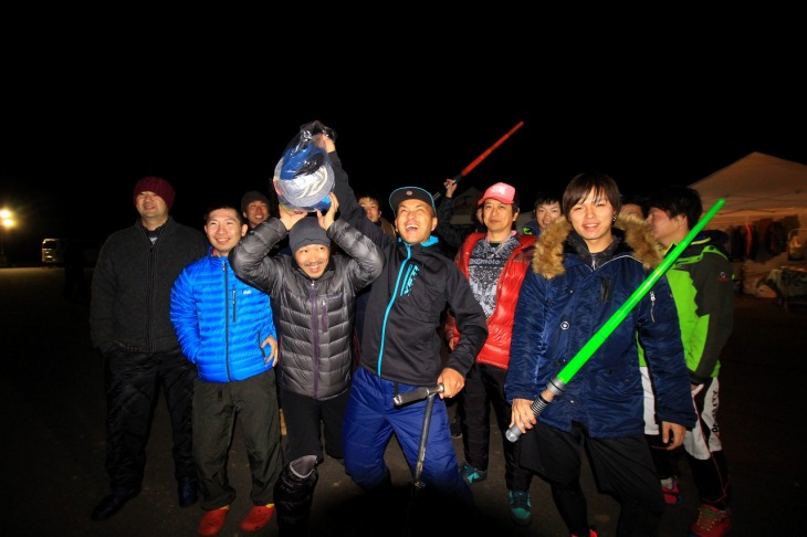 ビアカーレースで優勝したぞう!