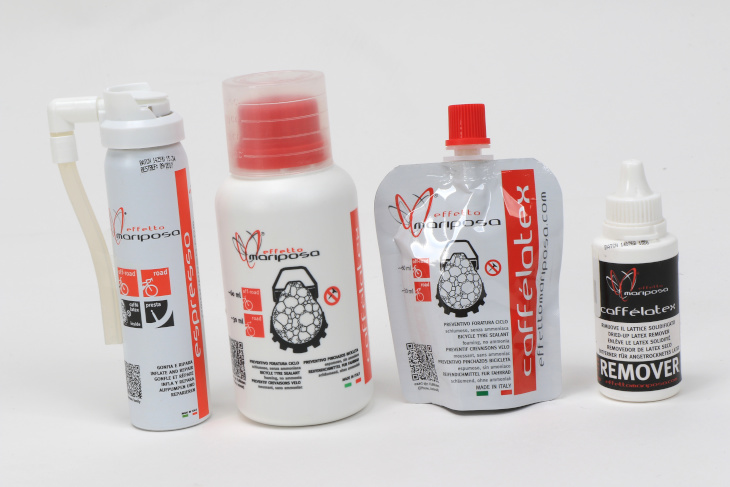 エッフェットマリポサ 右よりEspresso、Caffelatex 250ML、Caffelatex 60ML、Caffelatex Remover