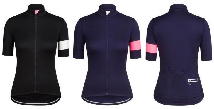Rapha Womens Classic Jersey II(ブラック、ネイビー/ハイビズピンク)