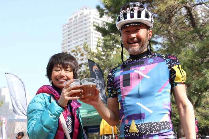 レース終わりに乾杯!