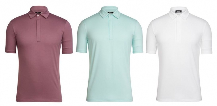 Rapha Essential Polo(ダスティローズ、ライトブルー、ホワイト)