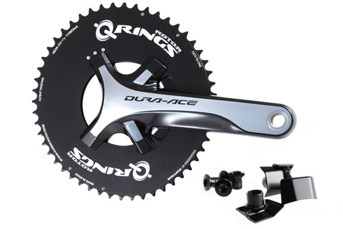 ローター Q-RINGS SHIMANO 4arm + アルミ製ボルトカバー(9000系DURA-ACE用)