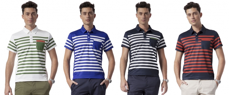 LIGNE8 LONDON POLO WITH STRIPE SUBLIMATION PRINT(Cactus/White、White/Lapis、White/Navy、Orange/Navy)