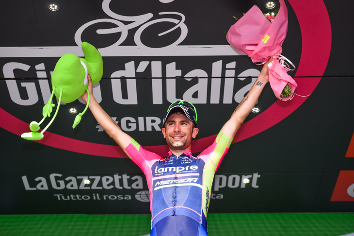 ステージ優勝を飾ったディエゴ・ウリッシ(イタリア、ランプレ・メリダ)