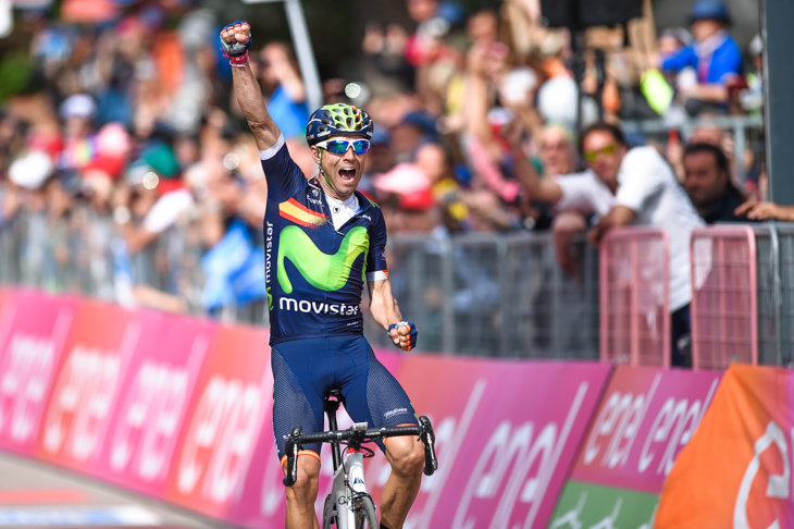 ジロでステージ初優勝を飾ったアレハンドロ・バルベルデ(スペイン、モビスター)