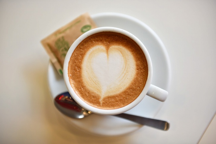 ハートがかわいいカプチーノ。カリアーリのコーヒーで。絶品です!