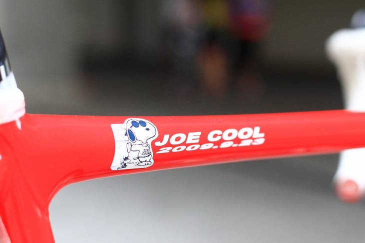 スヌーピーの一つの顔”JOE COOL”が好きなのだそう。ちなみに下の日時は納車日なんだとか