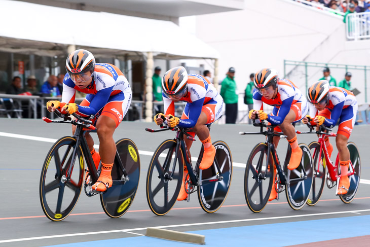 男子4kmチームパーシュート予選 3位 和歌山県(佐々木、橋本、岡本、森口)4分24秒482